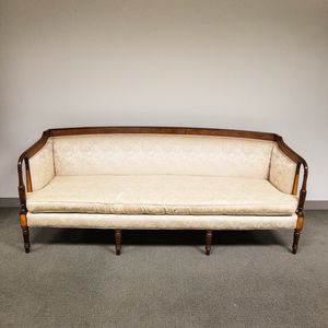 Federal-style Inlaid and Upholstered Mahogany Sofa