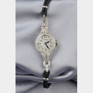 Lady's Art Deco Platinum and Diamond Wristwatch