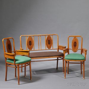 Marcel Kammerer for Thonet Settee and Two Armchairs