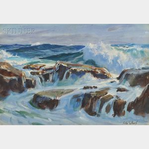 John Whorf (American, 1903-1959) Marine #2 / Rocks and Surf