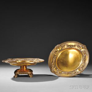 Pair of Gorham Sterling Silver-gilt Tazze