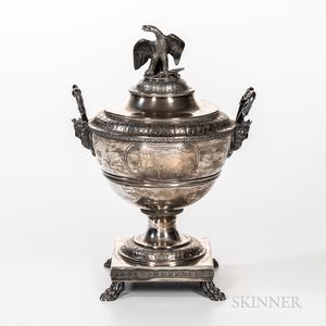 Sterling Silver Covered Urn Commemorating Commodore Bainbridge and the USS Constitutions Capture of the Java on December 29, 1812, Tif