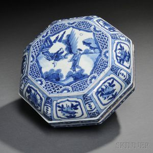 Blue and White Covered Box