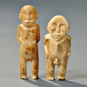 Two Polynesian Bone Figures