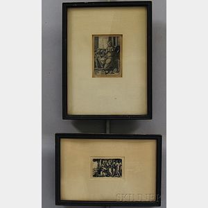 Georg Pencz (German, 1500-1550) Two Framed Etchings: Geometria