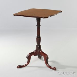 Carved and Inlaid Cherry Tilt-top Candlestand