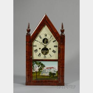 Mahogany Balance Wheel Steeple Clock by Silas B. Terry