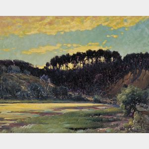 Frederick Mortimer Lamb (American, 1861-1936) Landscape at Sunset