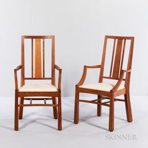 Pair of Thomas Moser American Bungalow Armchairs
