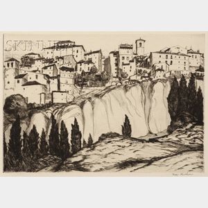 Max Kuehne (American, 1880-1968) Lot of Three Views of Spain: The Old Town Cuenca, Cuenca, Spain
