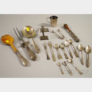 Small Group of Mostly Coin and Sterling Silver Flatware