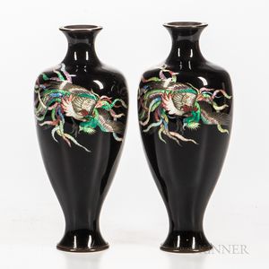 Pair of Ginbari Cloisonne Vases