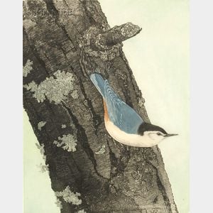 Maurice R. Bebb (American, 20th Century) White-breasted Nuthatch
