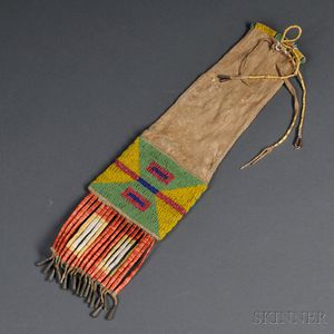 Central Plains Beaded and Quilled Hide Pipebag