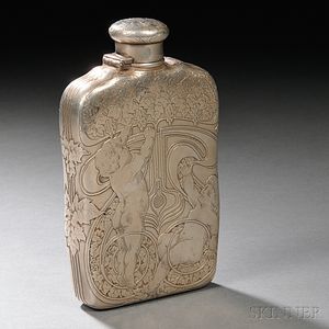 Tiffany & Co. Art Nouveau Sterling Silver Flask