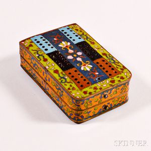 Folding Cloisonne-decorated Cribbage Board