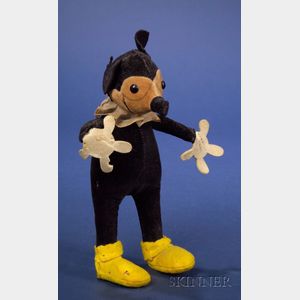 Early Knickerbocker Stuffed Velveteen Mickey Mouse