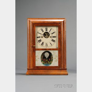 Miniature Mahogany Reverse Ogee Clock by S.B. Terry