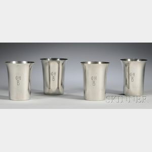 Set of Four Richard Dimes Sterling Mint Julep Cups