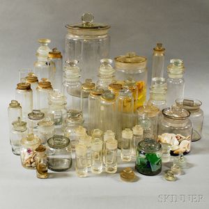 Large Group of Colorless Glass Jars