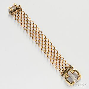 18kt Gold and Diamond Buckle Bracelet