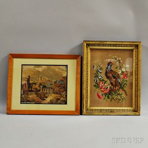 Two Framed Victorian Needlework Pictures