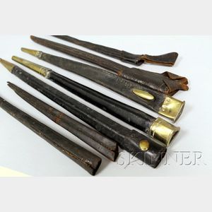 Group of Seven Leather Bayonet Scabbards