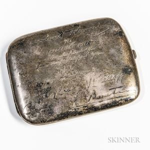 Herbert Hoover Presentation Silver Cigarette Case