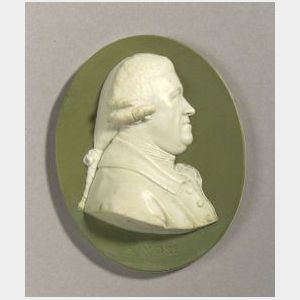 Wedgwood Green Jasper Dip Portrait Medallion of Samuel More