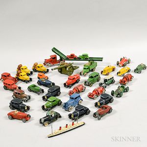 Thirty-four Metal Toy Cars and Trucks. 