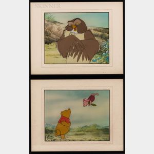 Walt Disney Studios, 20th Century Two Animation Cels: Winnie-the-Pooh and Piglet
