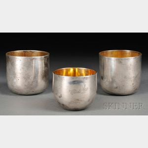 Three Sterling Silver Punch Cups