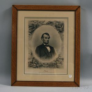 Framed J.C. Buttre Abraham Lincoln Engraving