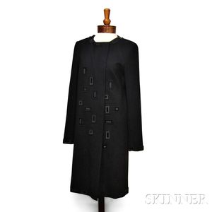 Pucci Beaded Black Wool Coat. 