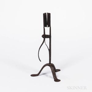 Wrought Iron Spring-loaded Candleholder
