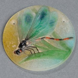 Henri Bergé (French, 1870-1937) Pate-de-verre Insect Pendant