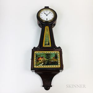 Sessions Reverse-painted Mahogany Patent Timepiece