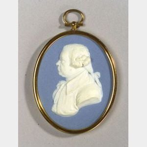 Wedgwood Solid Blue Jasper Portrait Medallion of Ralph Griffiths