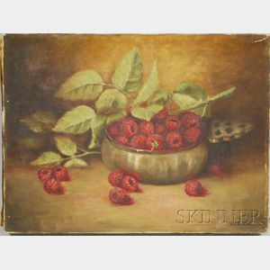 Anglo-American School, 19th Century Still Life with Raspberries.