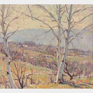 Emile A. Gruppé (American, 1896-1978) Spring Landscape with Birches