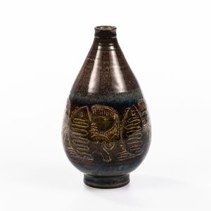 Edwin and Mary Scheier Studio Pottery Bottle Vase