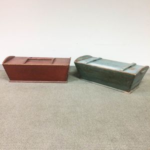 Two Country Pine Dough Boxes