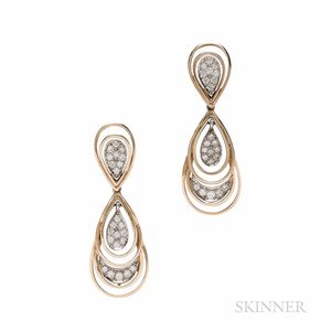 14kt Gold and Diamond Day/Night Earrings