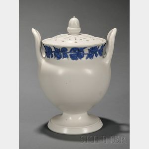 Wedgwood Smear Glazed White Stoneware Potpourri Vase and Cover