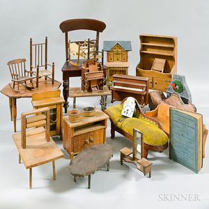 Large Group of Dollhouse Furniture and Accessories