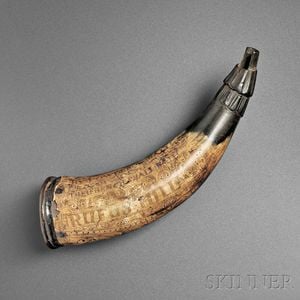 French and Indian War Powder Horn of Rufus Hill