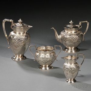 Four-piece Edward VII Scottish Sterling Silver Tea & Coffee Service