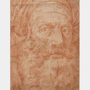 Manner of Giovanni Domenico Tiepolo (Italian, 1727-1804) Head of a Bearded Man in a Turban (Possibly a Prophet)