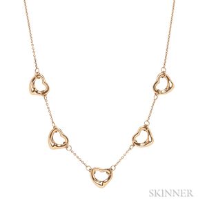18kt Gold Open Hearts Necklace, Elsa Peretti, Tiffany & Co.