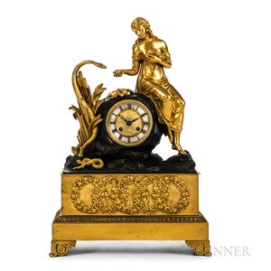 French Gilt Figural Mantel Clock